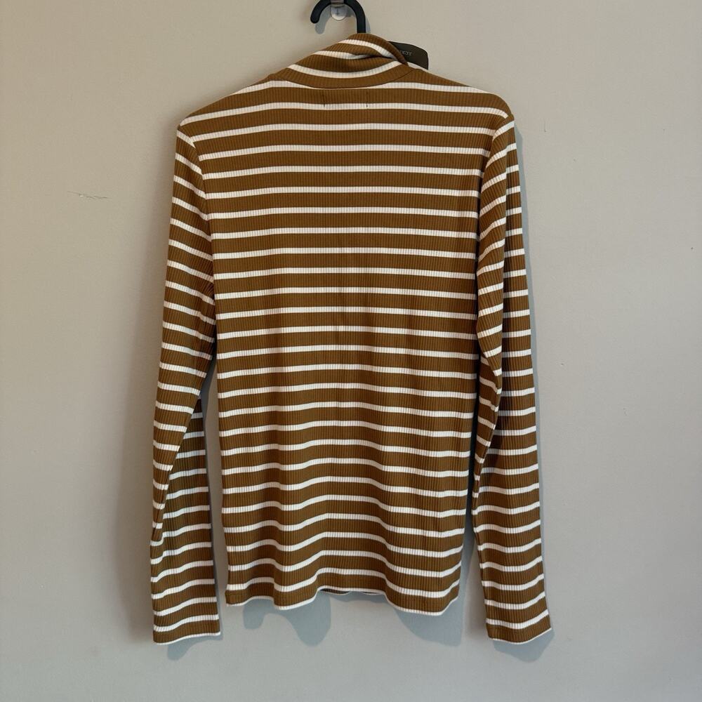 J. Crew Vintage Rib Turtleneck Gold Buttons Striped Preppy Small NWT 1915 - Picture 9 of 11